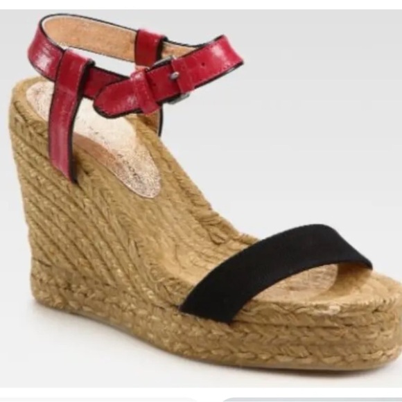 Marc By Marc Jacobs Shoes - Marc By Marc Jacobs Colorblock Leather Raffia Wedge Sandals EU size 41